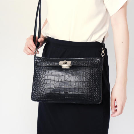 シューカペラショルダーバッグクロコ【濱野皮革工藝 HAMANO  
