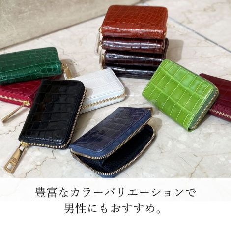 【花ソラ】✨未使用✨傳濱野　シャムクロコ　シャイニングクロコ　折り財布 傳濱野 【傳濱野】皇室御用達 濱野家“皮革の宝石”クロコで