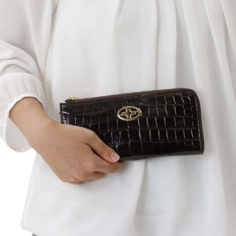 クロコダイル フィオーレ ロングウォレットL字型ファスナー 長財布