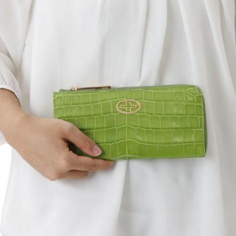 クロコダイル フィオーレ ロングウォレットL字型ファスナー 長財布