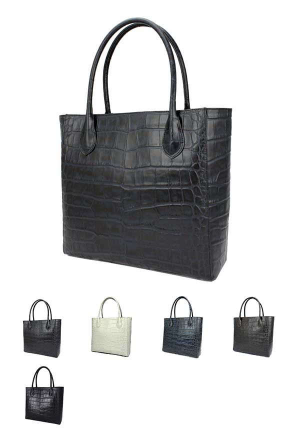 【濱野皮革工藝　ＨＡＭＡＮＯ】A4収納 トートバッグ レディース◇クロコ スクエアトート Croco Square Tote